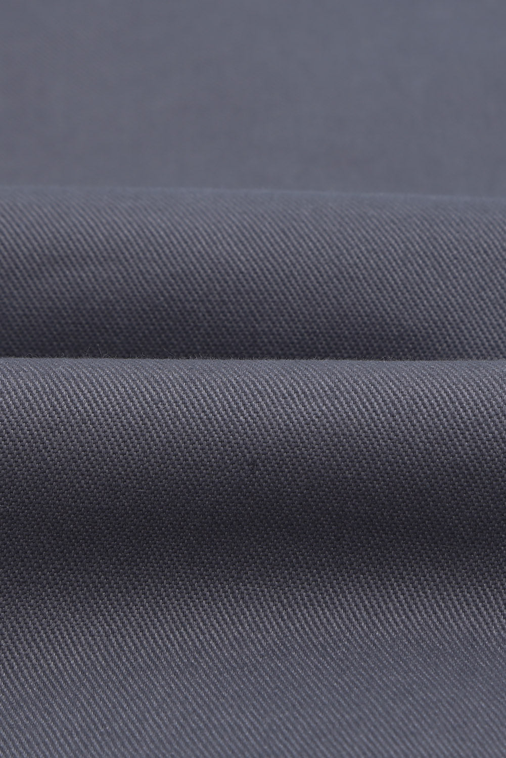 Gray Lapel Collar Button Fleece Jacket