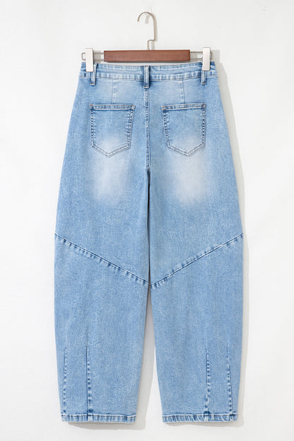 flower patched jeans