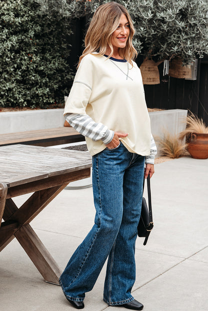 stripe patchwork top