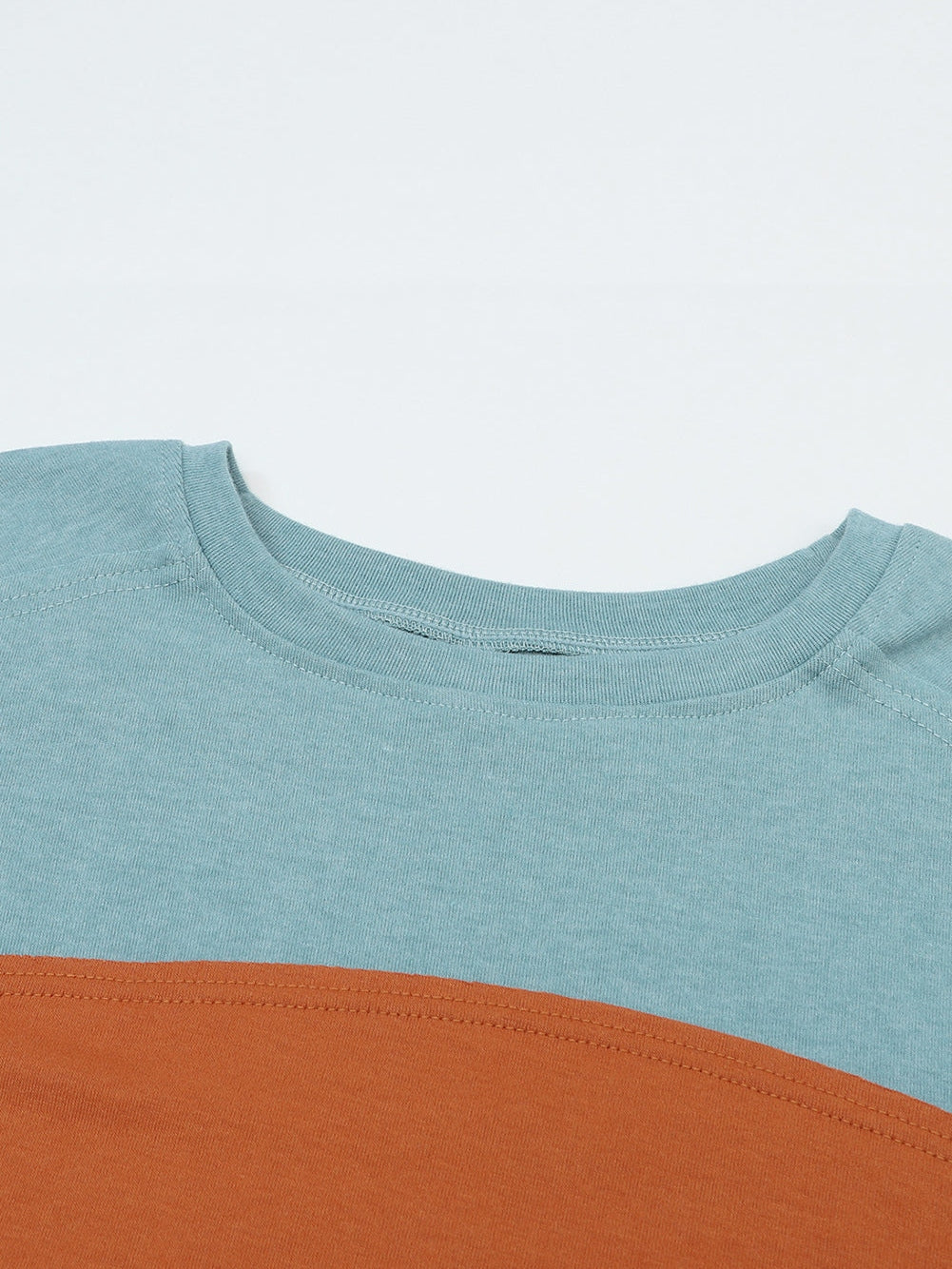 Green Striped Colorblock Bishop Sleeve Top