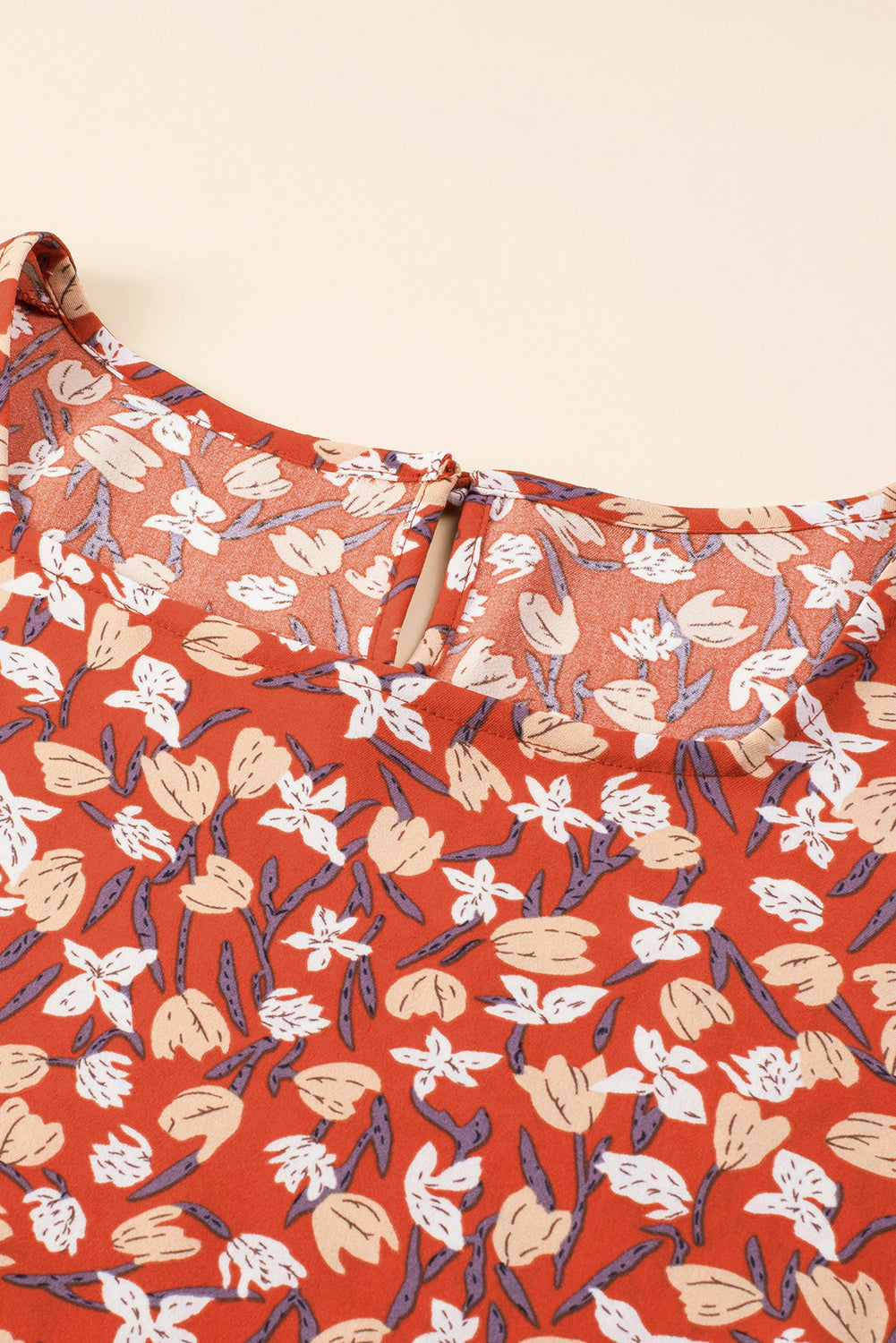 Elegant Gold Floral Square Neck Bubble Sleeve Plus Size Midi Dress