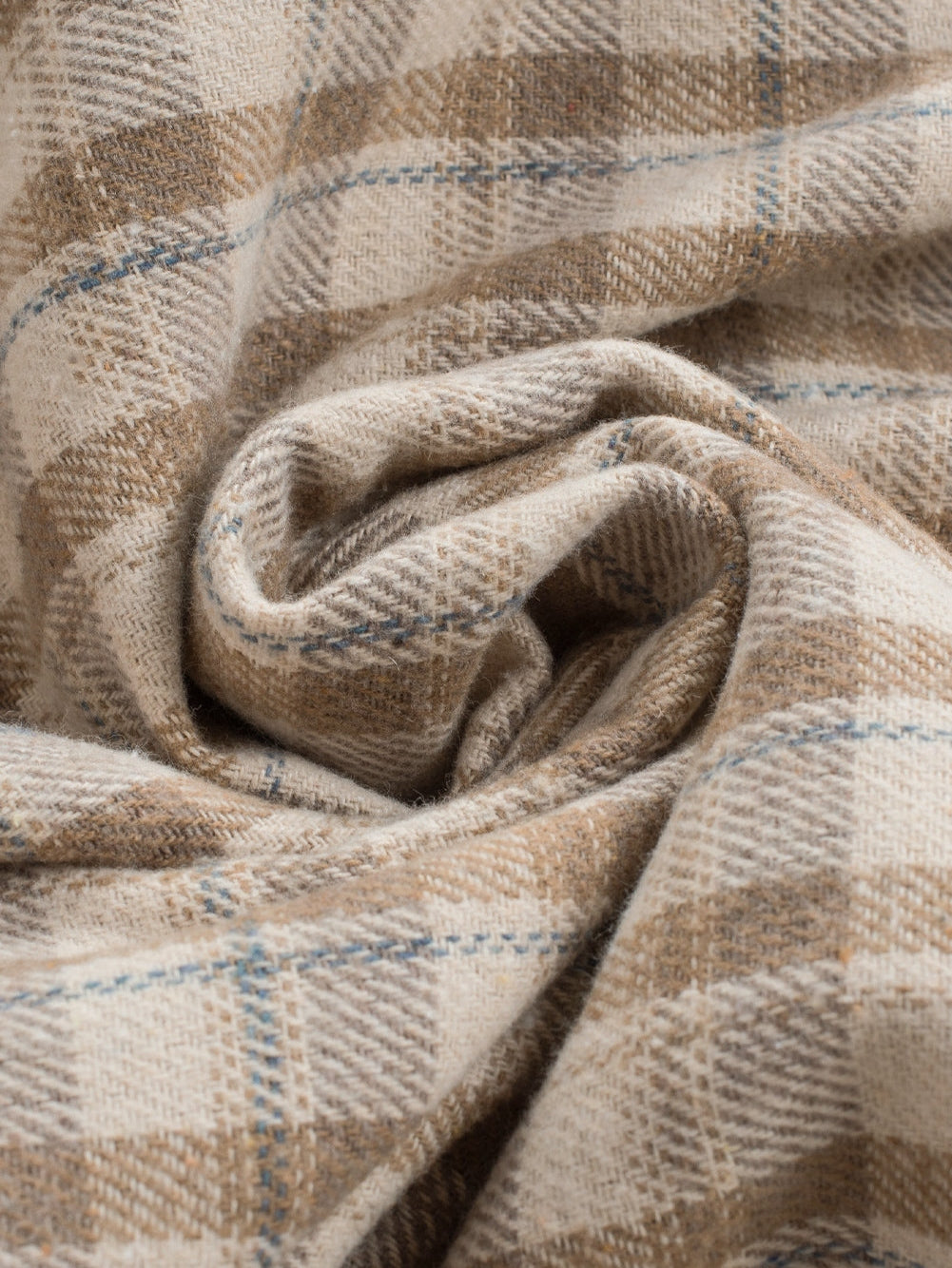 Khaki Checkered Sherpa-Lined Hooded Shacket