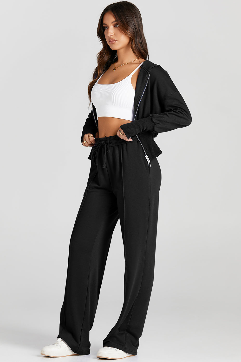 black 2pcs tracksuit