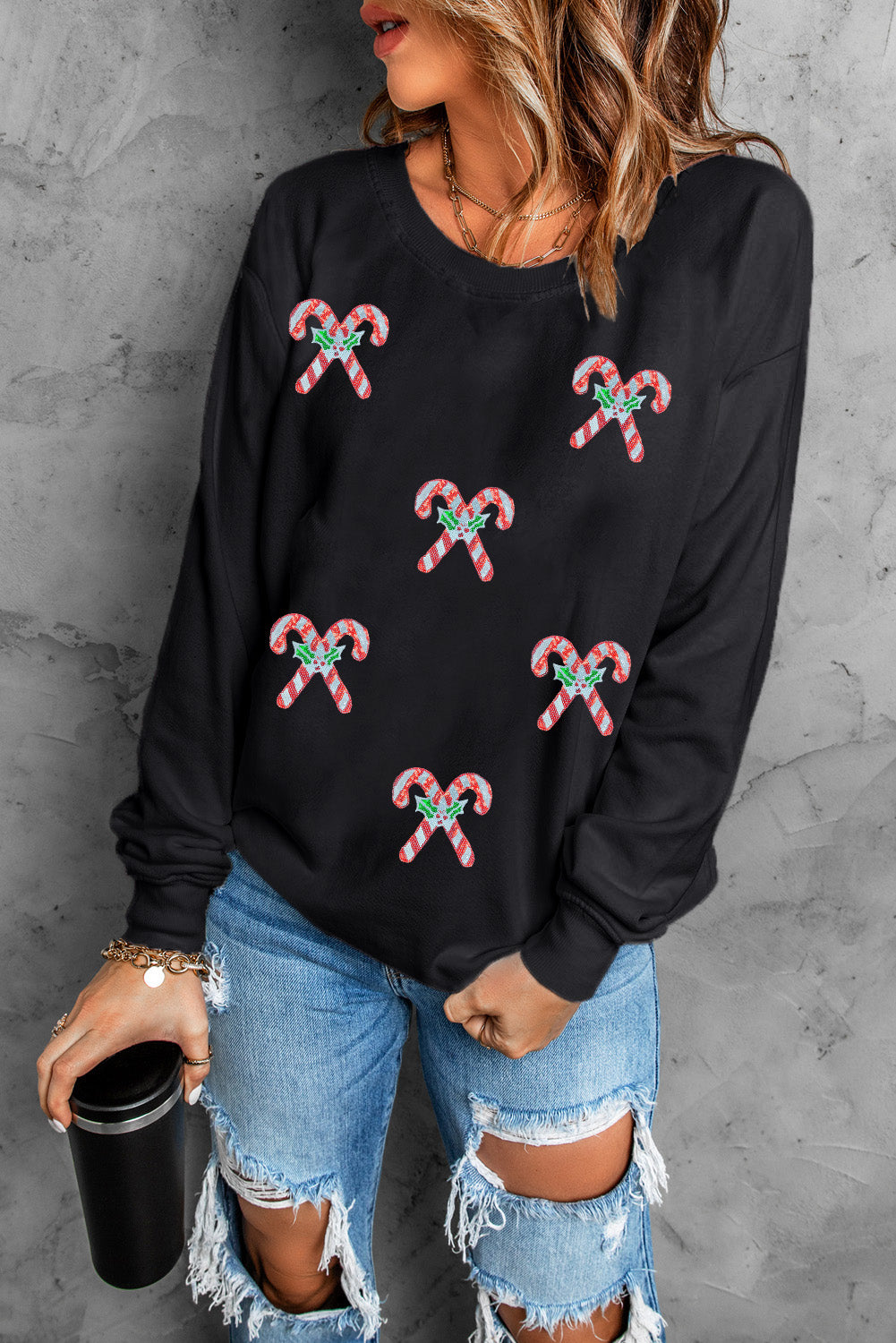 black graphic sweatshirt