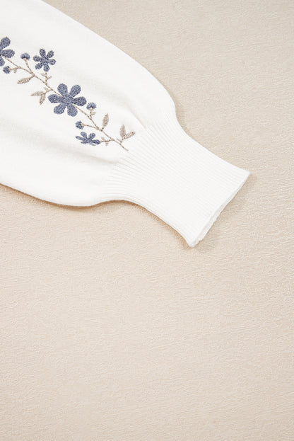 floral embroidered sweater