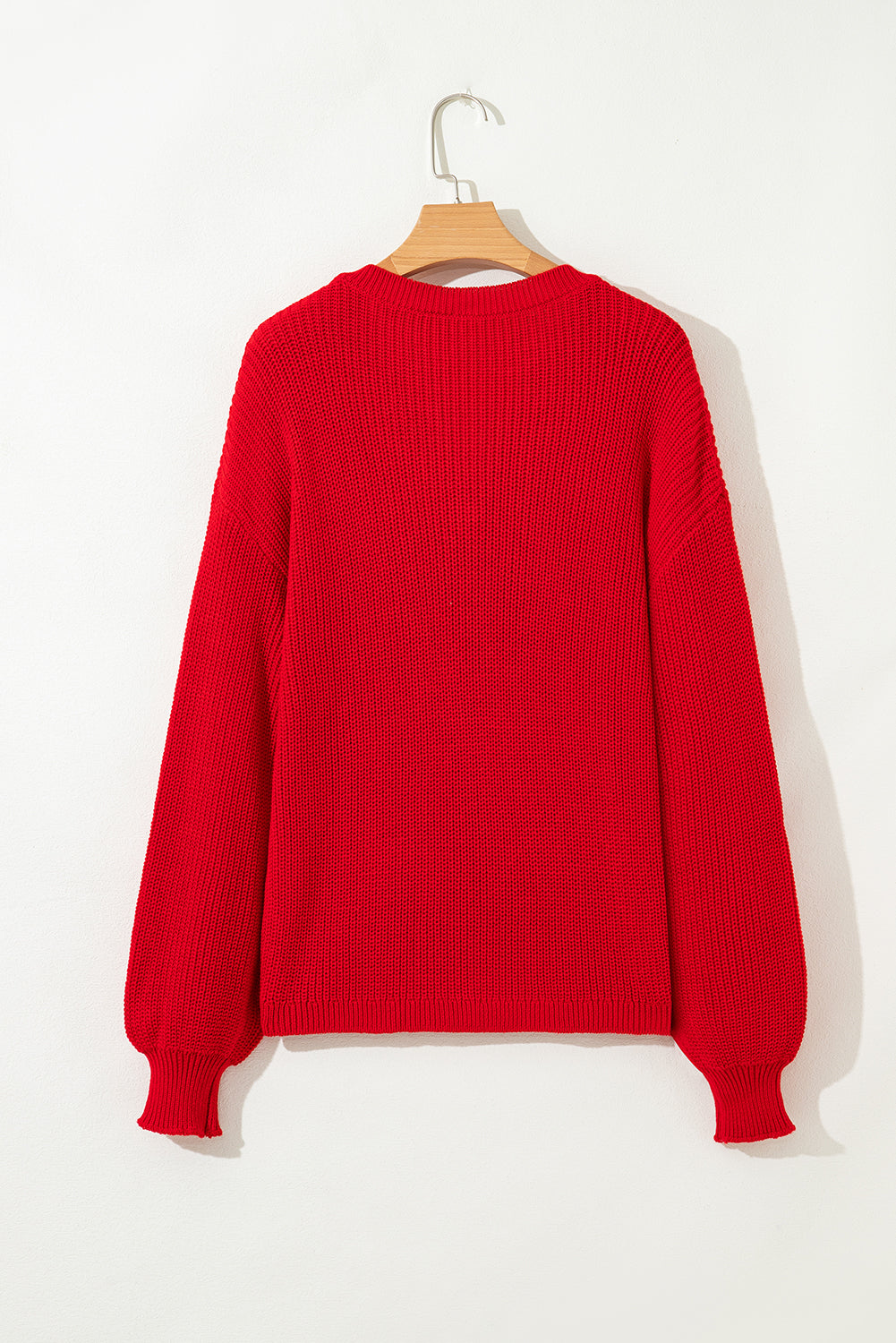 red v neck sweater