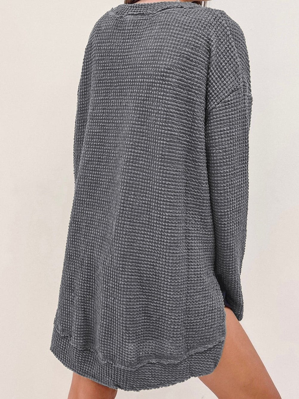 Half Turtleneck Solid Split Sweater