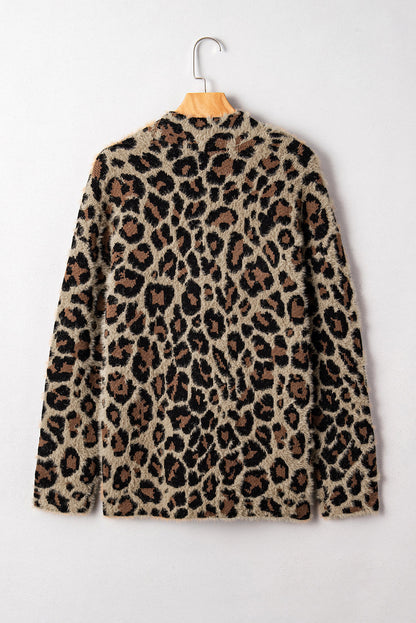 brown leopard cardigan