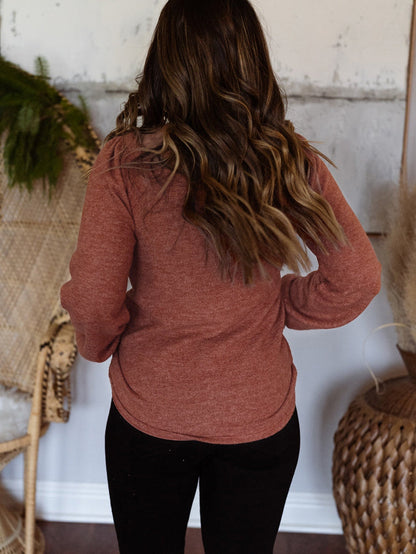 Gold Flame Square Neck Plus Size Knit Top