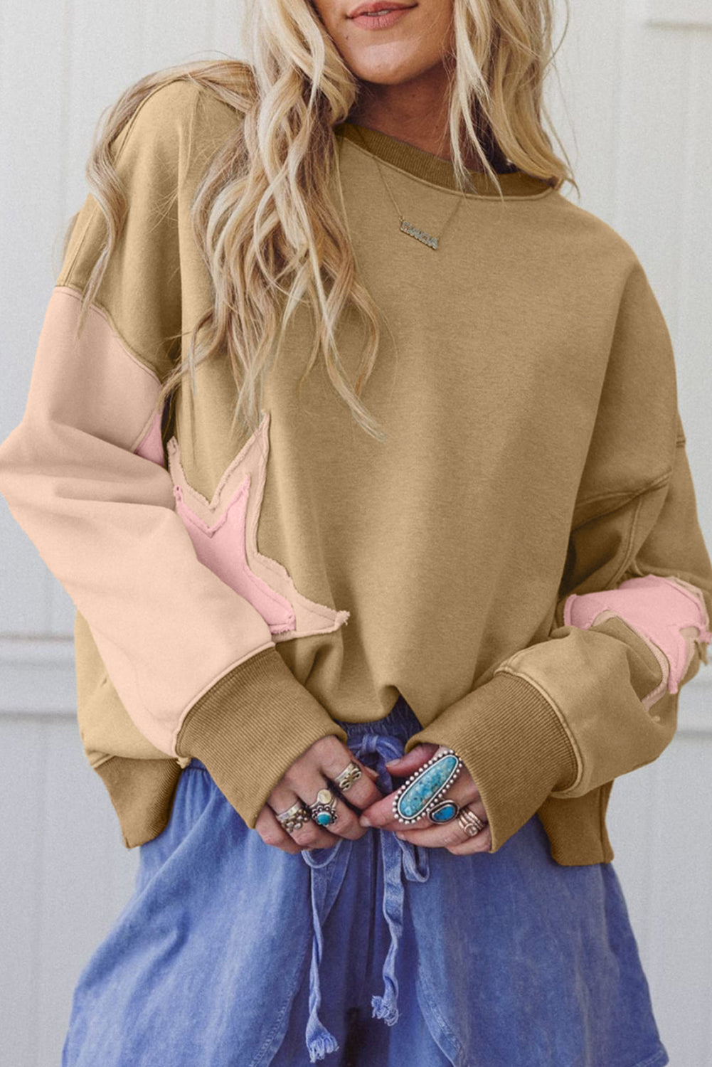 star patchwork sweatshirt