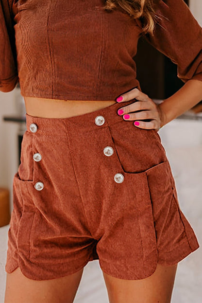high waist corduroy shorts