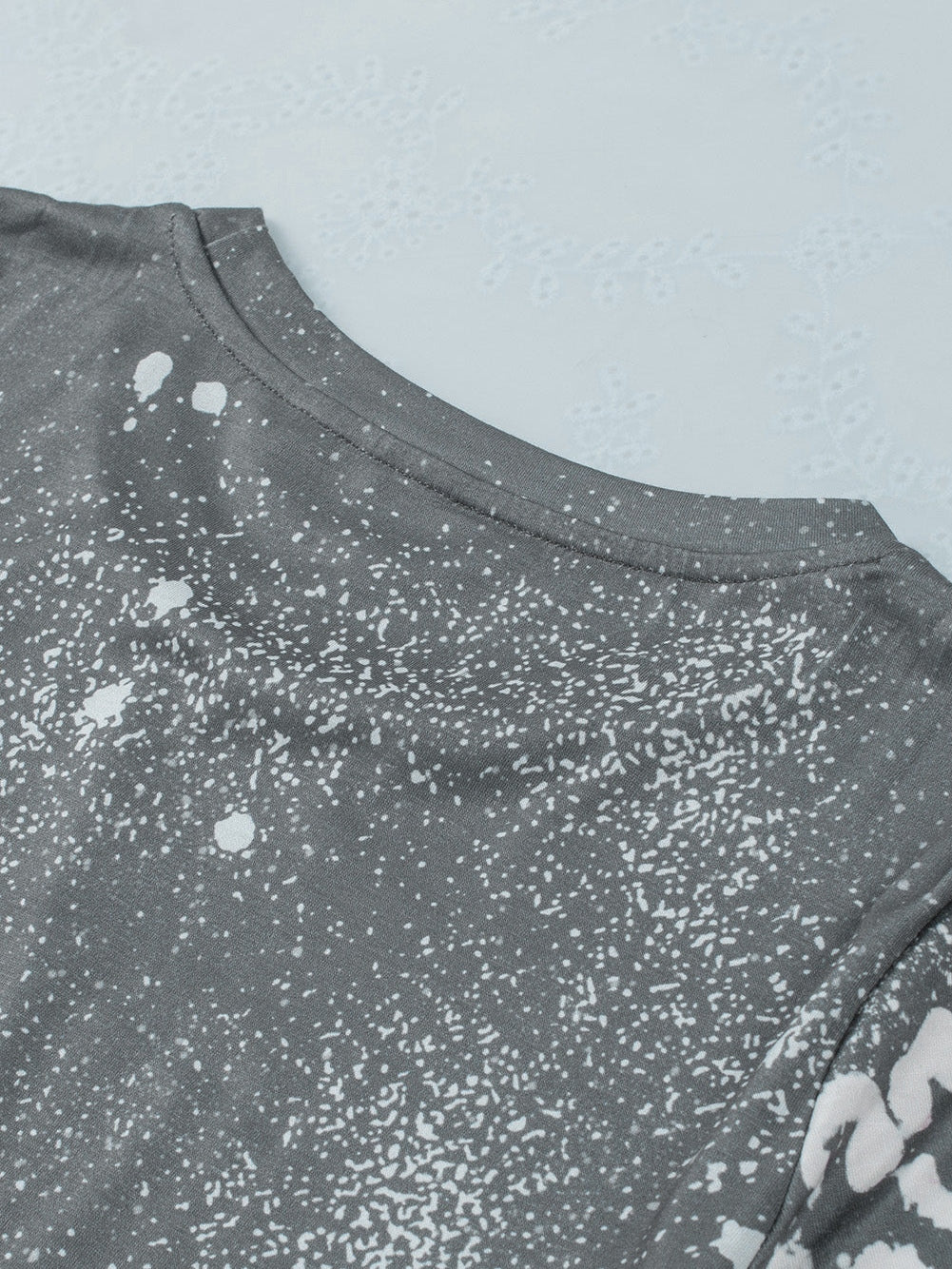 Gray Leopard Tie Dye Short Sleeve T-shirt