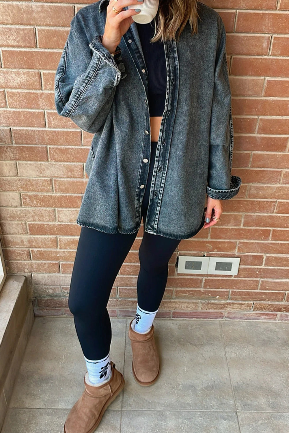 Real Teal Contrast Panel Patchwork Button Down Boyfriend Style Denim Jacket