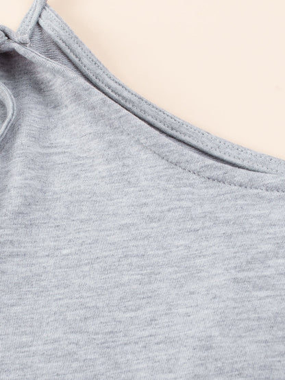 Gray Plus Size Solid Color Spaghetti Straps Wide Leg Jumpsuit