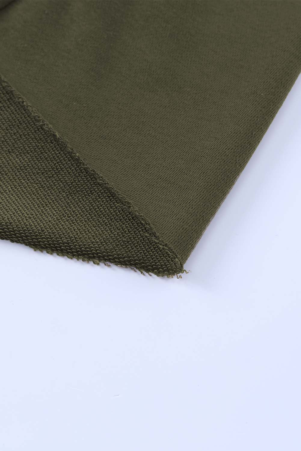 Green Curly Hemline Cropped Sweatshirt