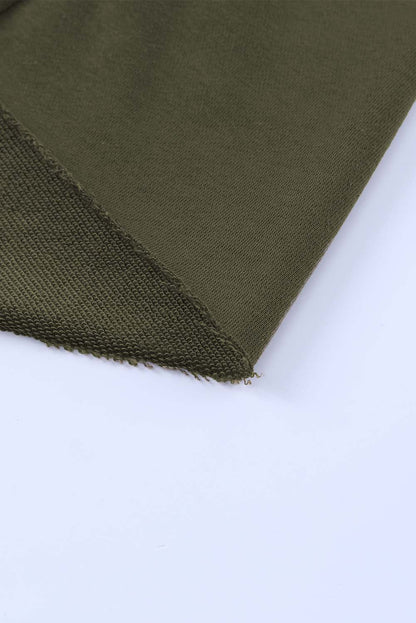 Green Curly Hemline Cropped Sweatshirt