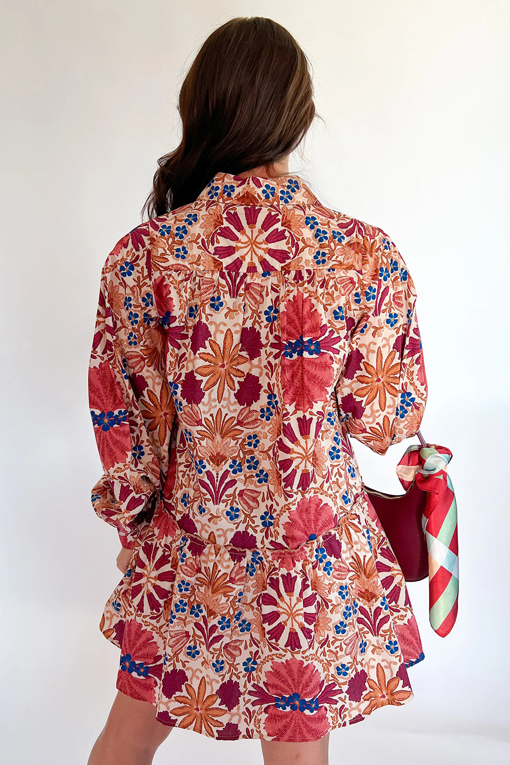 Red Rein Long Sleeve Mini Dress