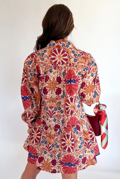 Red Rein Long Sleeve Mini Dress