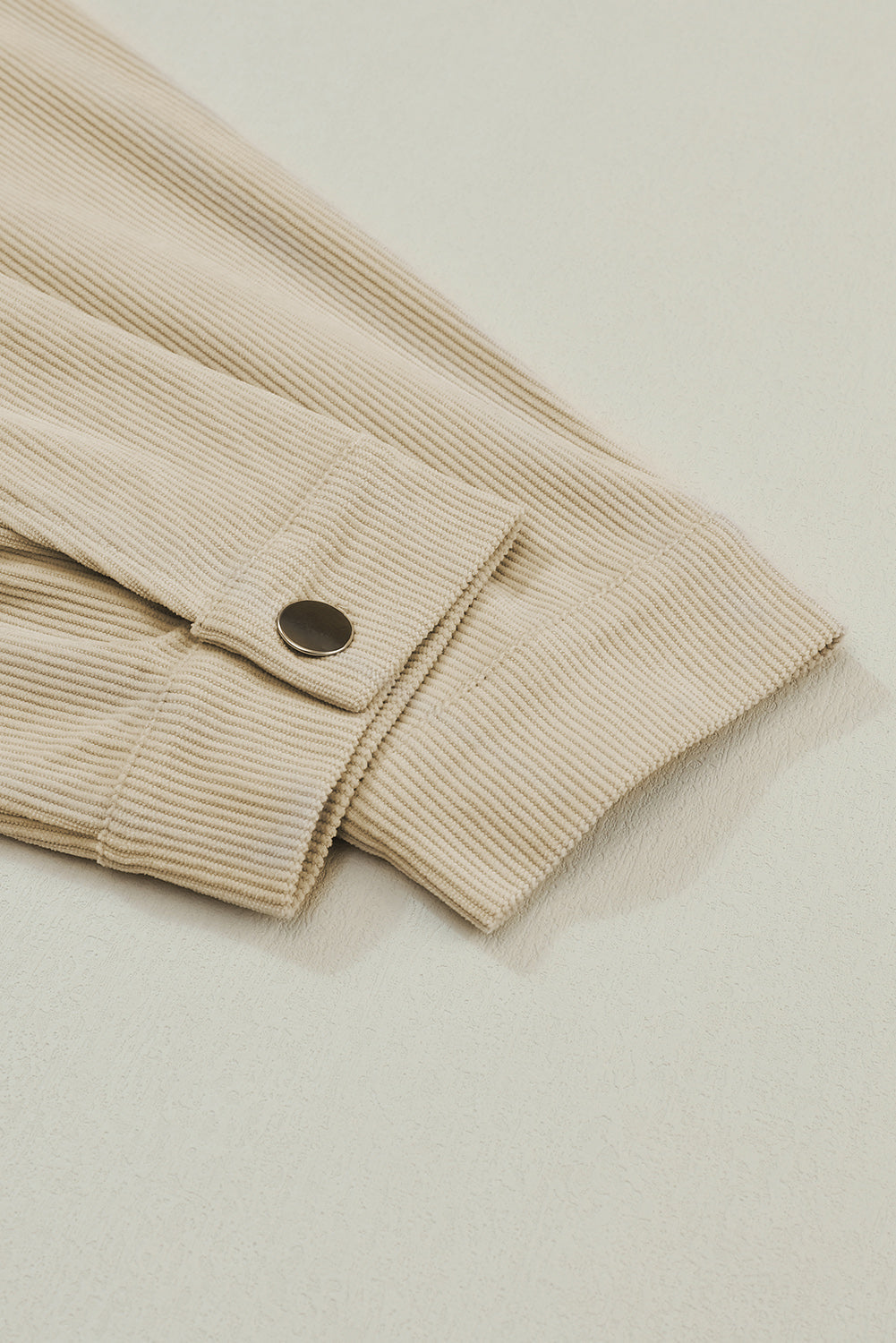 Khaki Oversized Crochet Detail Corduroy Shacket