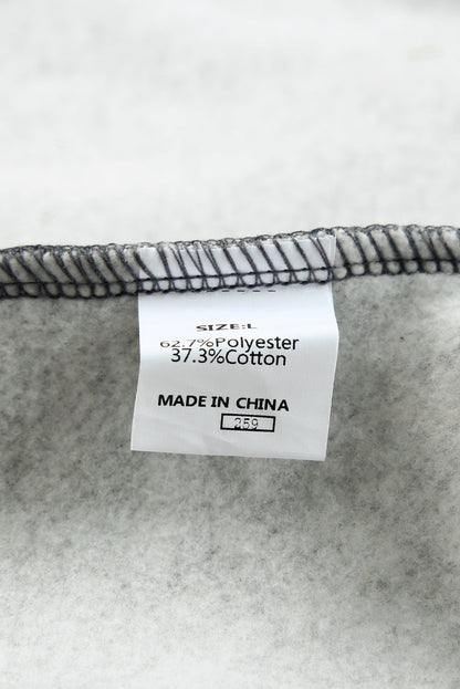 Gray Colorblock Pullover Sweater with Long Sleeves