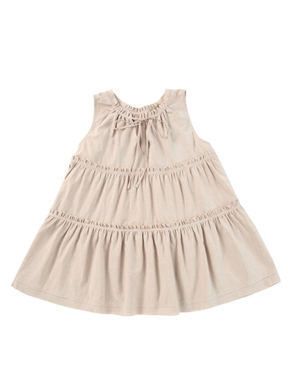 Khaki V-Neck Ruffle Tier Tank Top