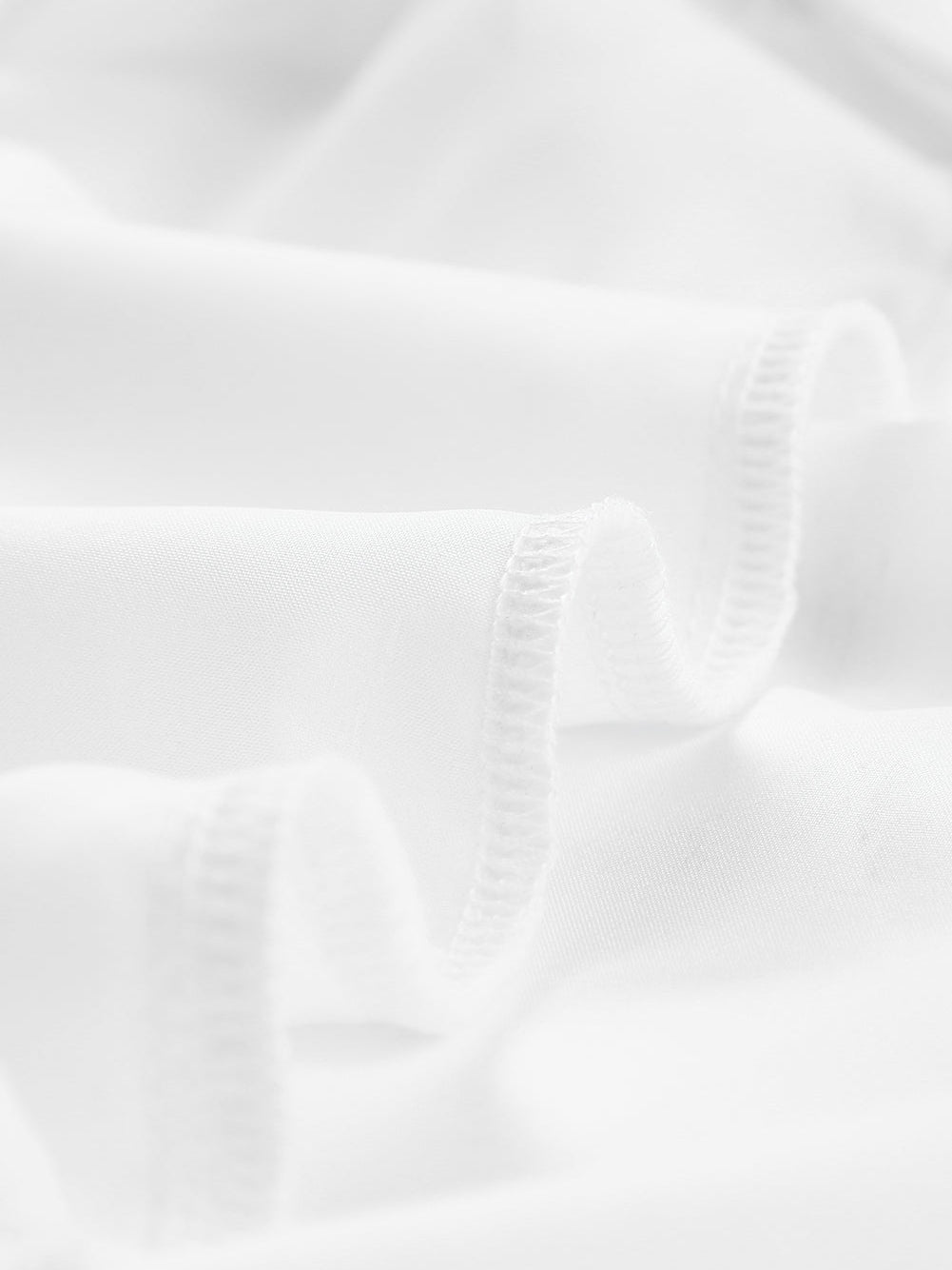 Frill Trim V Neck Tank Top in White Cotton Blend