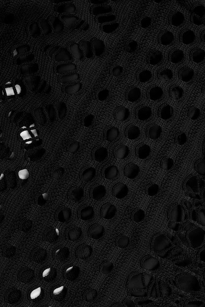 Black Lace Swim Shorts with Attached Briefs