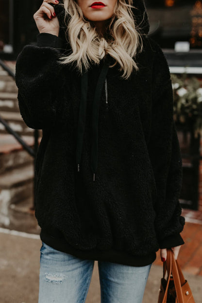 black warm hoodie