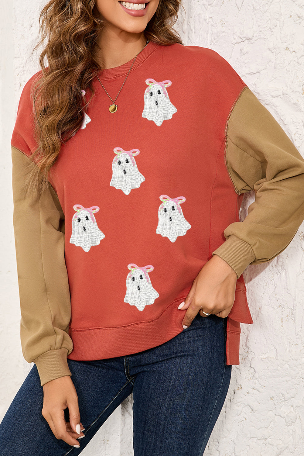 color block patchwork sweatshirt