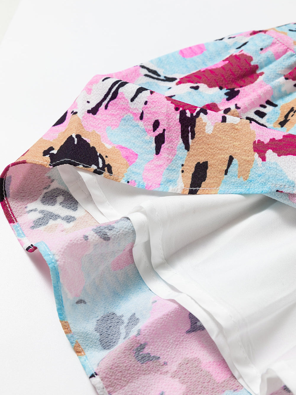 Red Floral Ruffled Cap Sleeve Plus Size Mini Dress