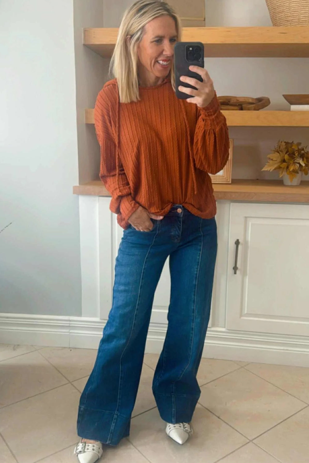 Cinnamon The Raphaela Cable Knit Hoodie Top