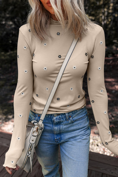 floral embroidered top