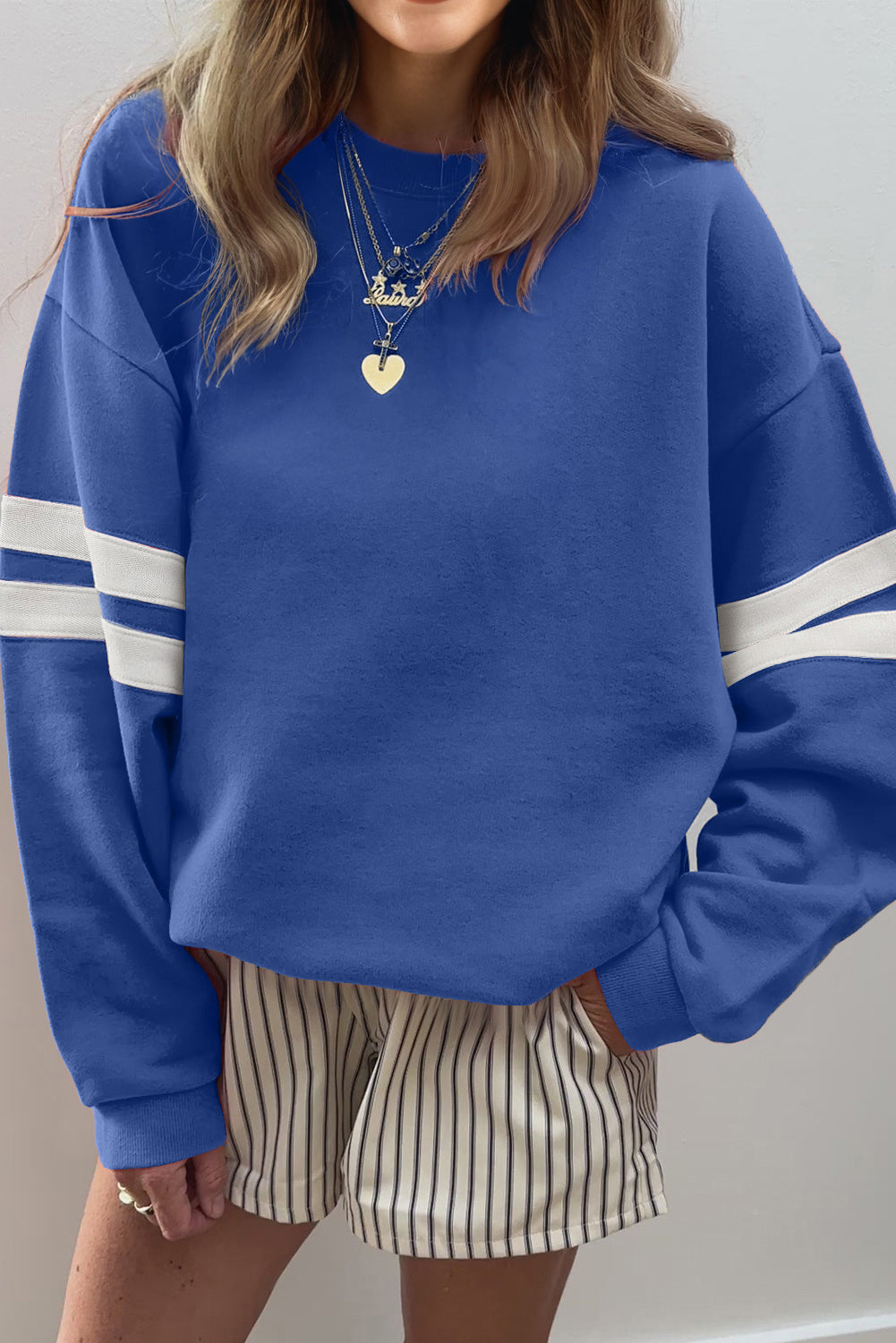 varsity striped sweatshirt