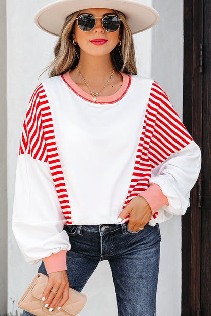 stripe patchwork sweatshirt