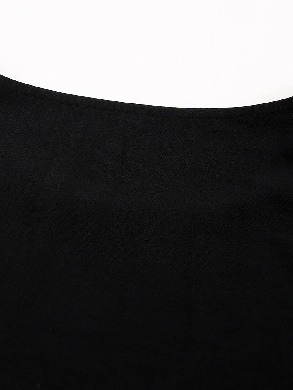 Elegant Floral Embroidered Black Top