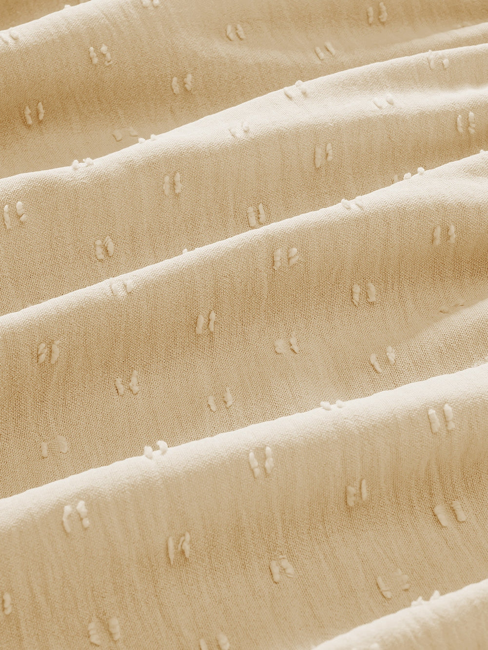 Golden Fleece Plus Size Swiss Dot Lace Trim Split Neck Babydoll Top