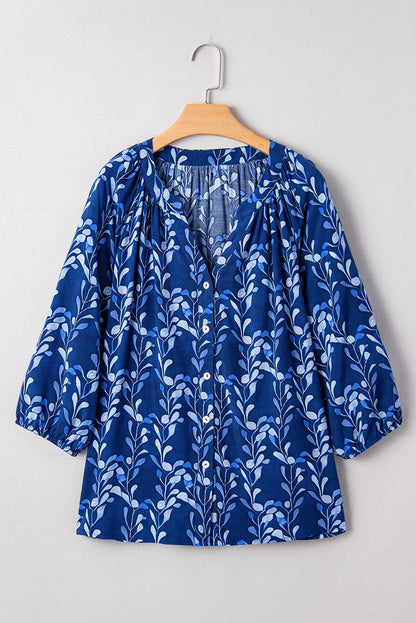 botanical print blouse