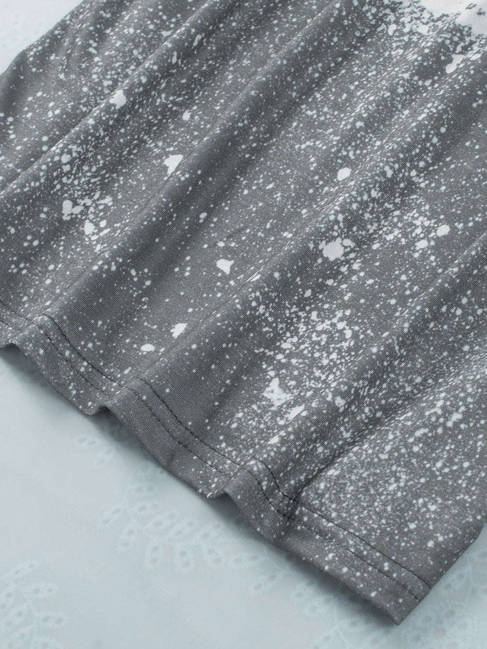 Gray Leopard Tie Dye Short Sleeve T-shirt