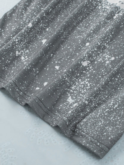 Gray Leopard Tie Dye Short Sleeve T-shirt