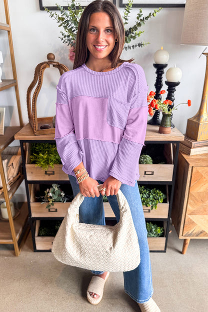 thermal knit long sleeve top