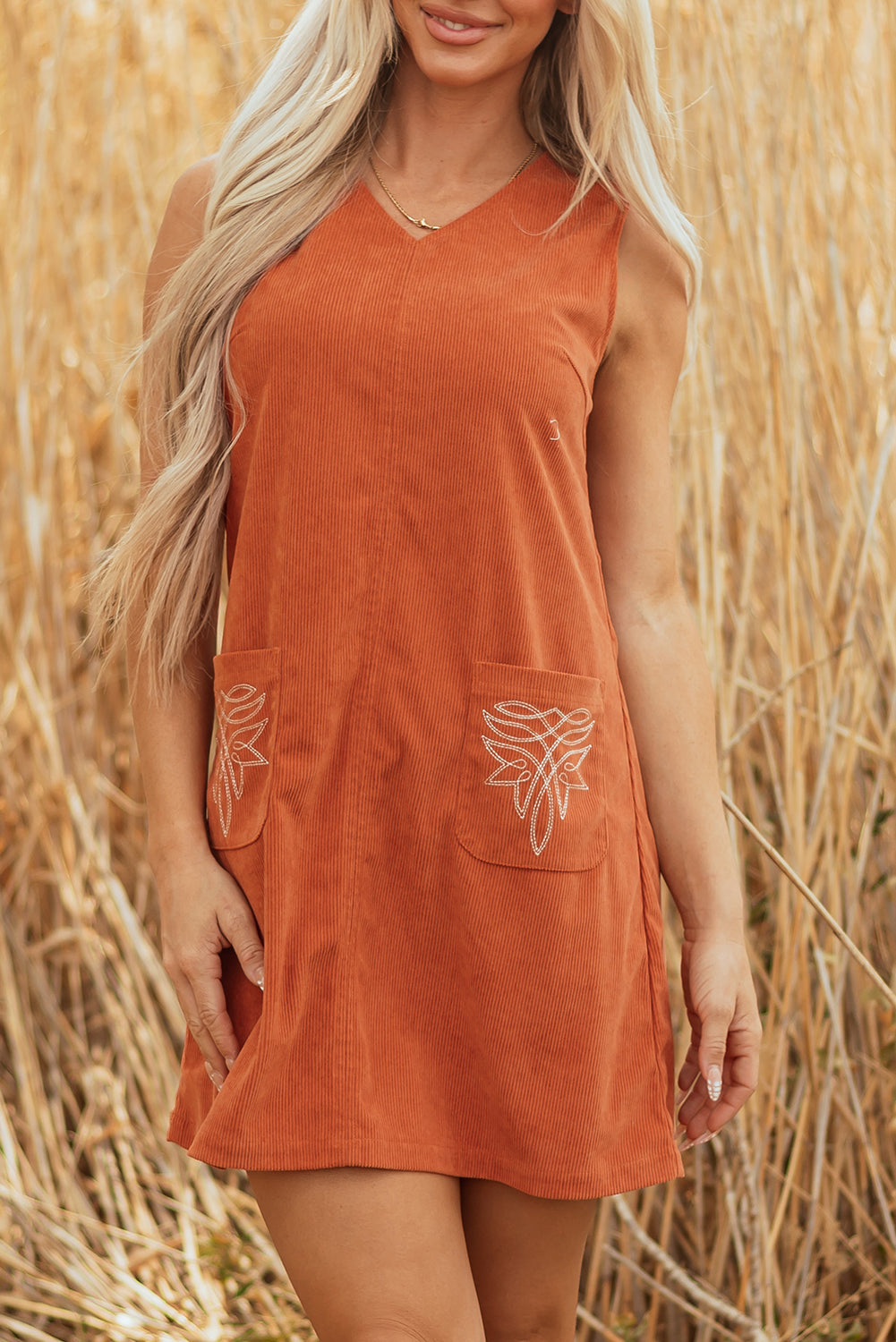 western embroidered mini dress