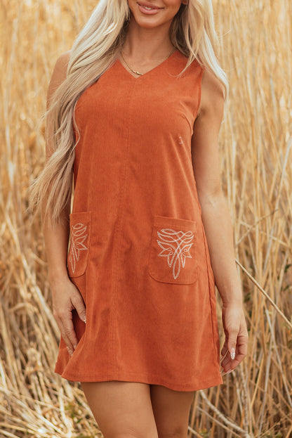 western embroidered mini dress