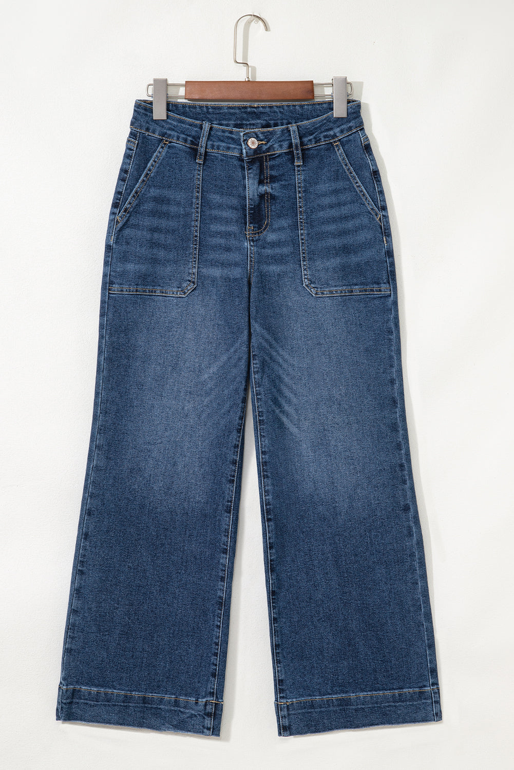 blue wide leg jeans