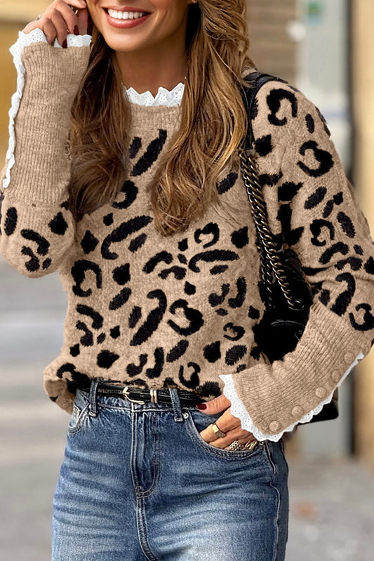 brown leopard sweater