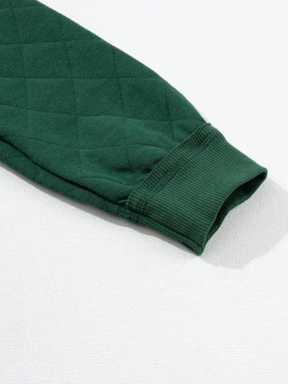 Green Quilted Patchwork Hoodie with Vintage Flair