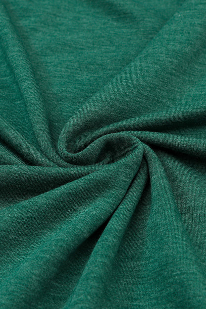 Green Buttoned Cold Shoulder Long Sleeve Top