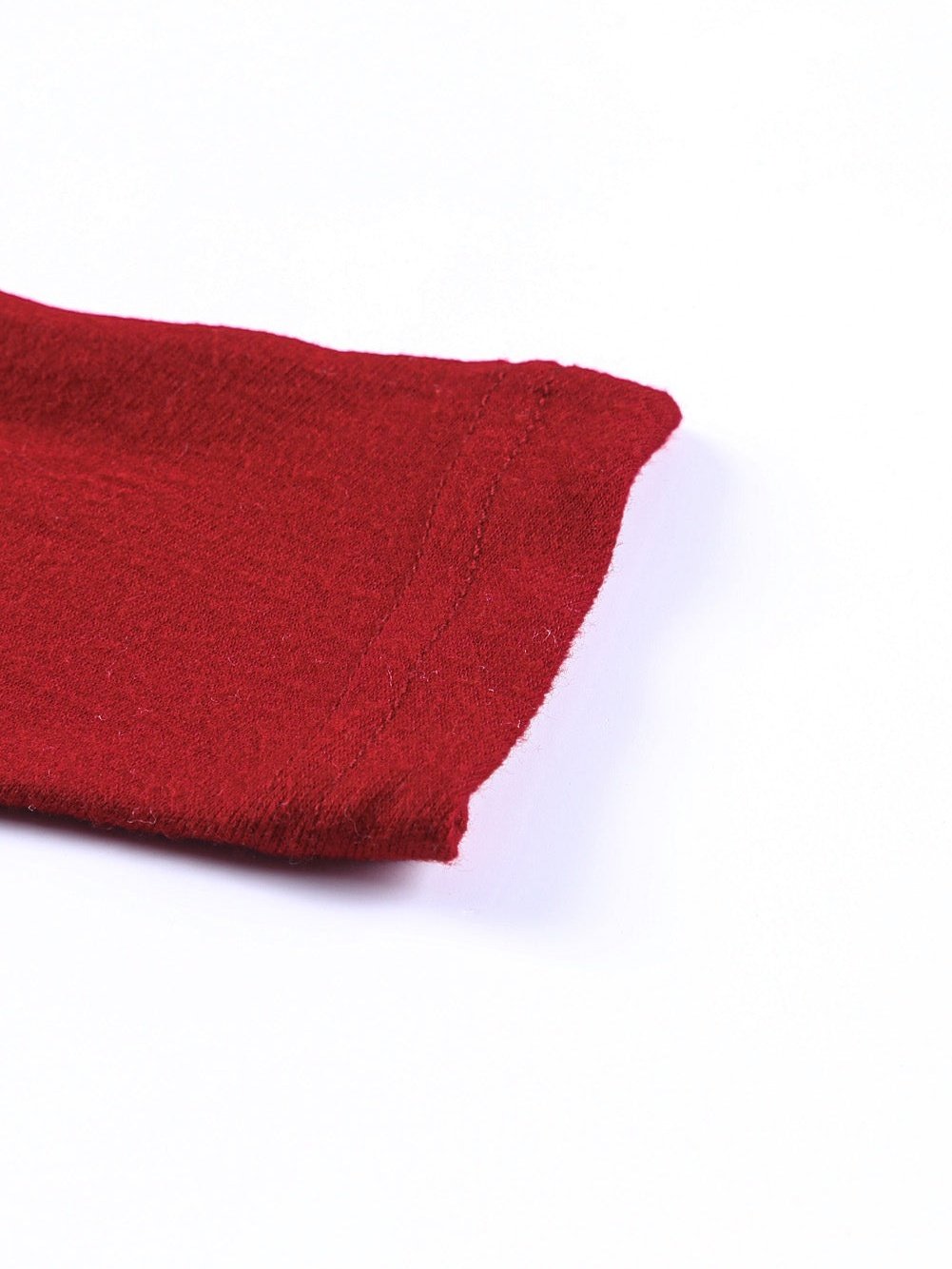 Fiery Red Crew Neck Patchwork Long Sleeve Casual Top