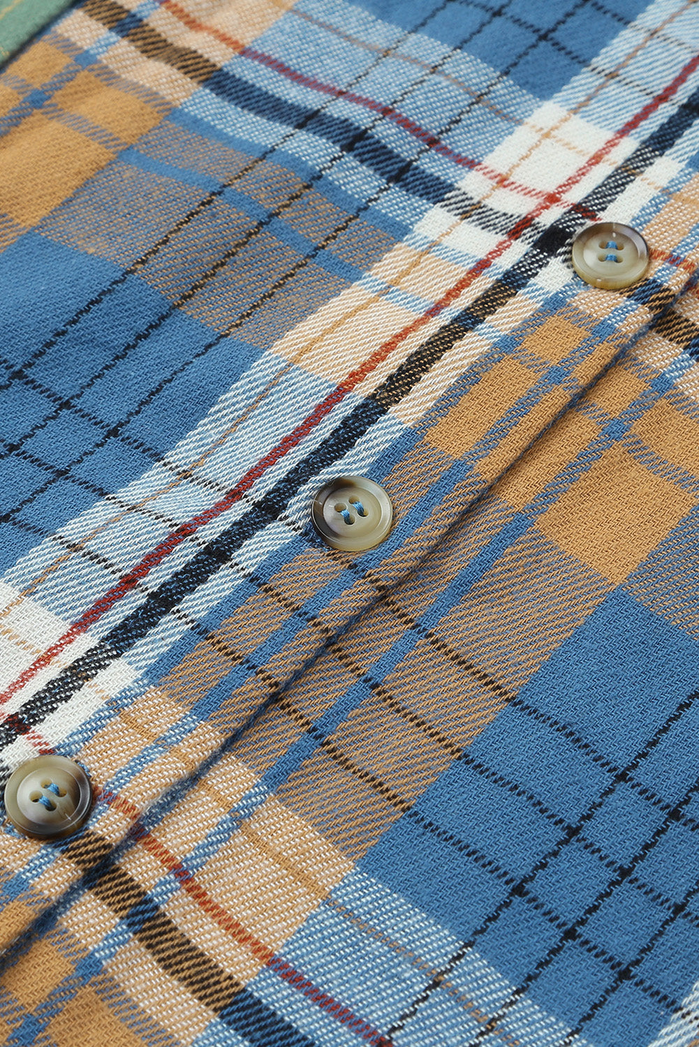 Green Plaid Shacket with Button Up Chest Pockets