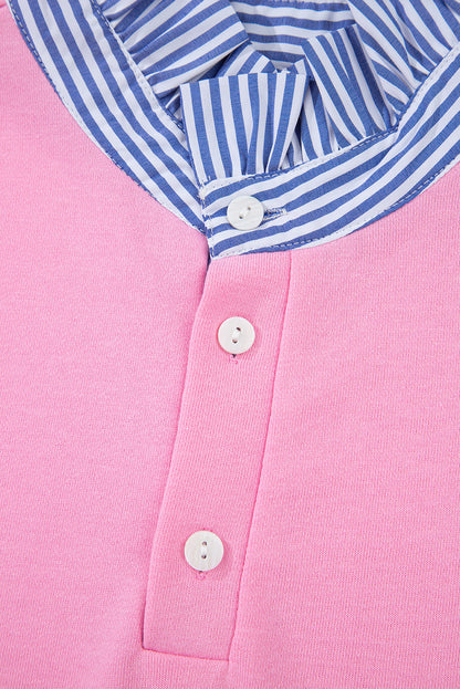 button collar sweatshirt