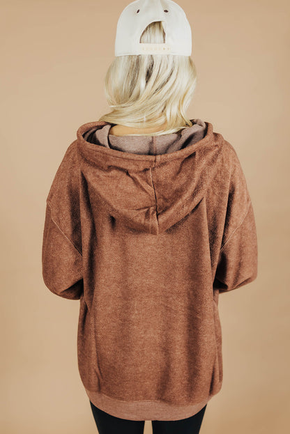 Straw Yellow Oversized Drop Shoulder Casual Hoodie